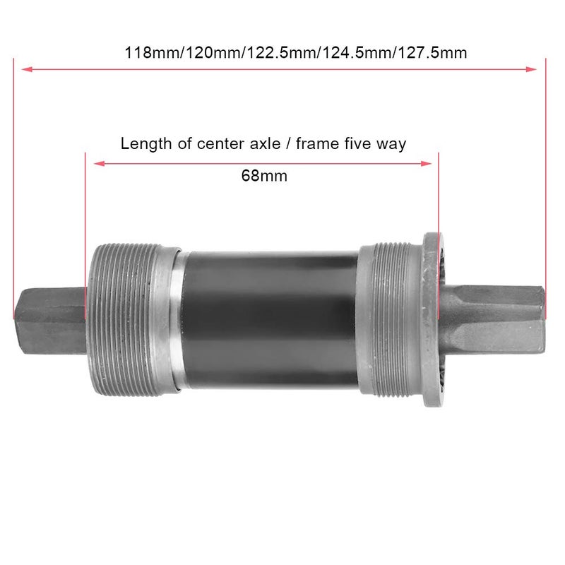 VGEBY1 Bike Bottom Bracket Square Hole Crank Axis, Middle Mountain Bike Center Shaft for Square Tapered Spindle Crank(68X118L) - Image 2